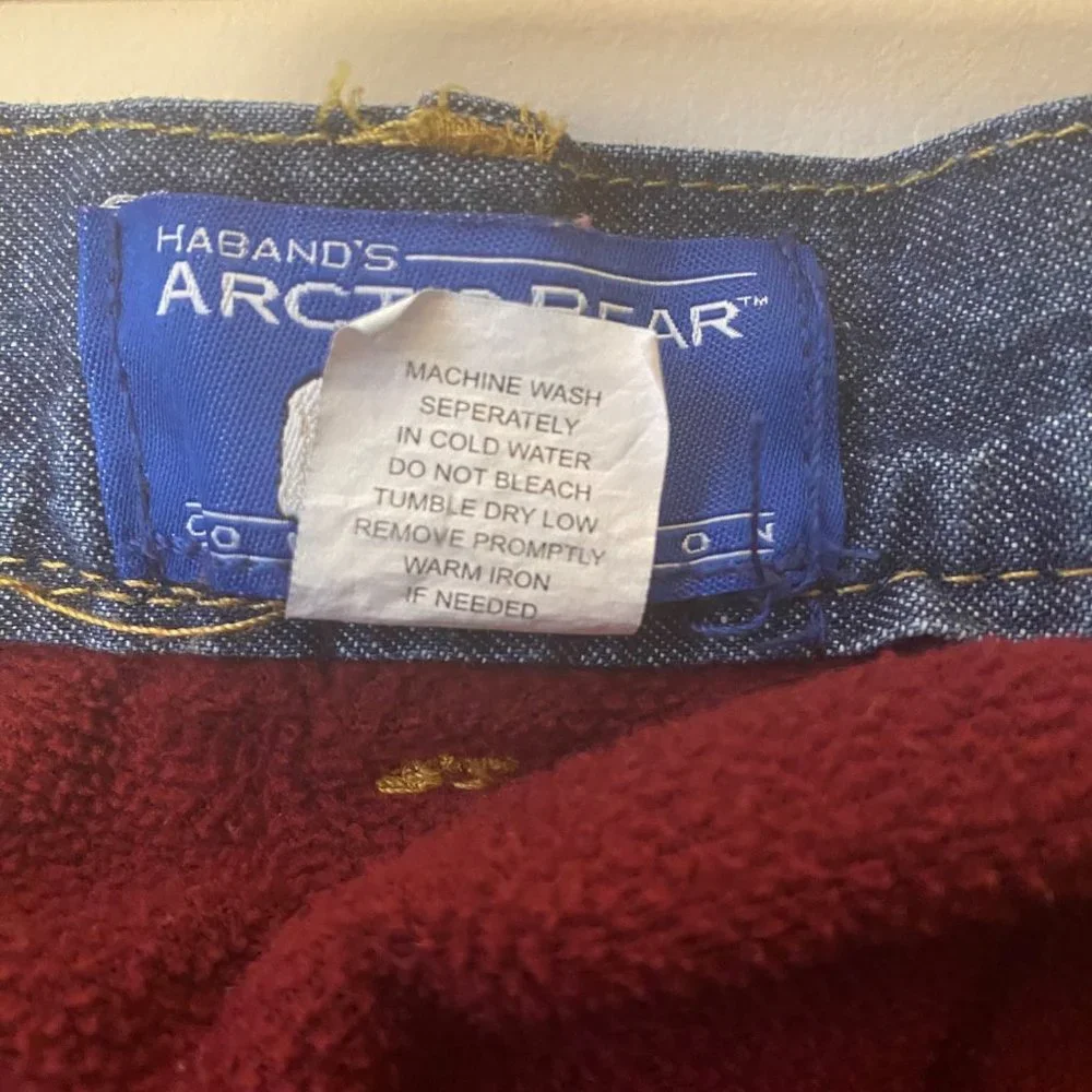 Haband's Arctic Bear flannel lined  cargo jeans pants‎ straight leg men 40M
